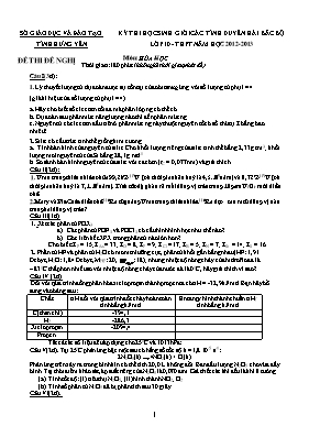Đề thi học sinh giỏi các tỉnh duyên hải bắc bộ lớp 10 - THPT năm học 2012 - 2013 môn Hóa Học